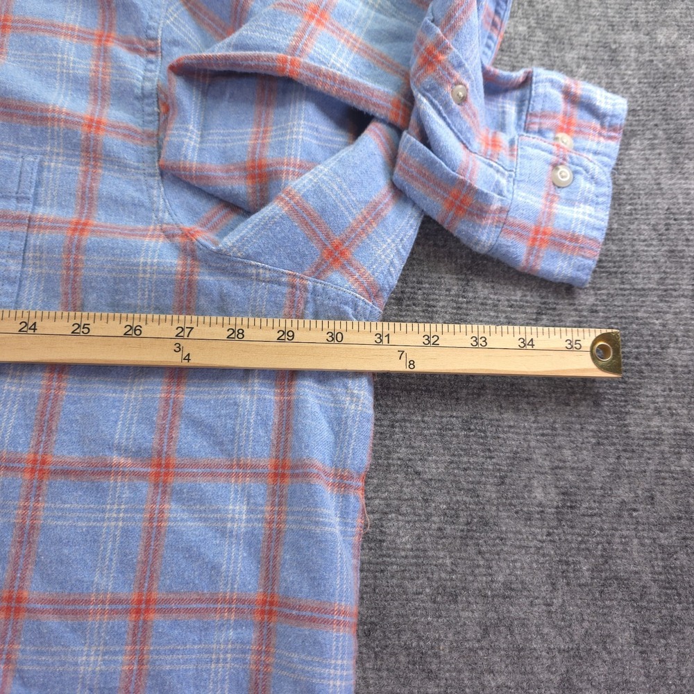 New Sonoma Shirt 3XB Supersoft Flannel Red Blue Plaid Double Brushed Button Up - Picture 4 of 8